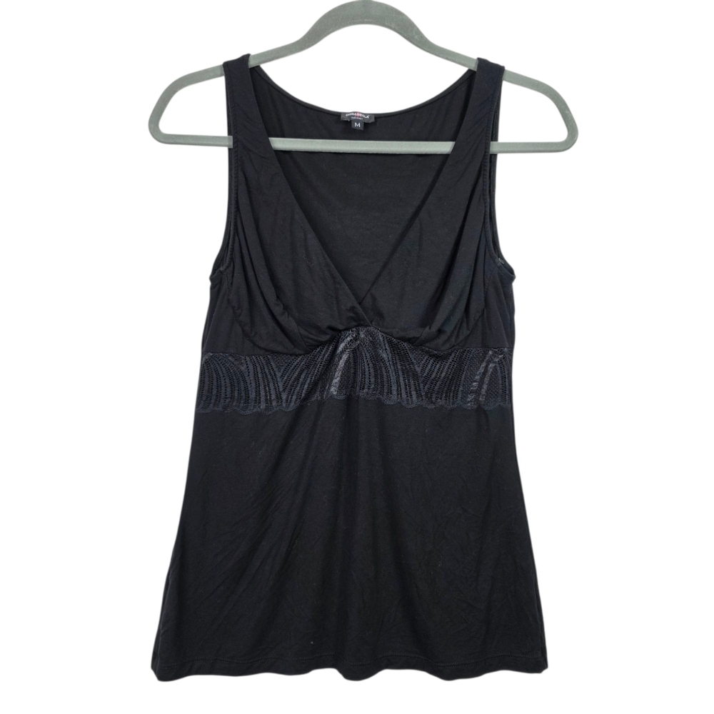 CosaBella  bodycon  with lace trim V neck sleevesless top
